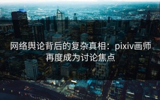 网络舆论背后的复杂真相：pixiv画师再度成为讨论焦点