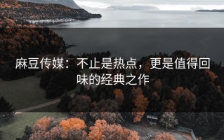 麻豆传媒：不止是热点，更是值得回味的经典之作