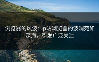 浏览器的风波：p站浏览器的波澜宛如深海，引发广泛关注