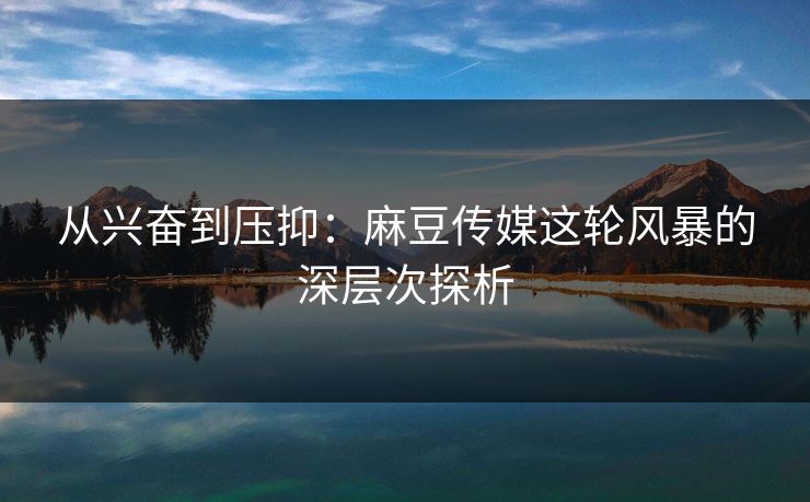 从兴奋到压抑：麻豆传媒这轮风暴的深层次探析-第1张图片-p站短视频 - p站助手精选网